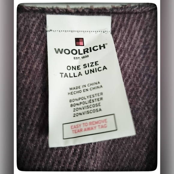 Woolrich Maroon & Gray Plaid Winter Poncho ONE SIZE - Picture 5 of 5